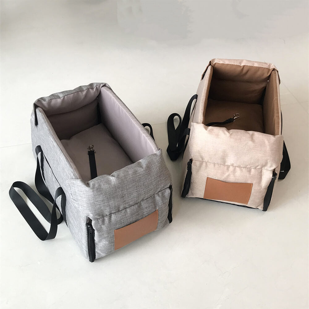 Non-Slip Detachable Contrast Colour Cat & Dog Car Seat Bed