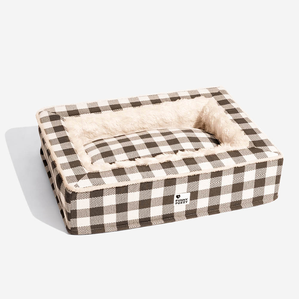 Festive Classic Tartan Cosy Dog Anti-Anxiety Calming Bed