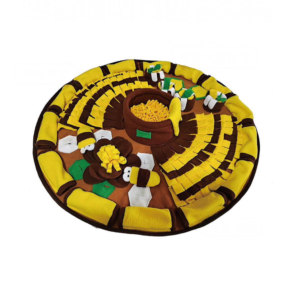 Honey Jar Shaped Squeaky Slow Feeder Dog Snuffle Mat