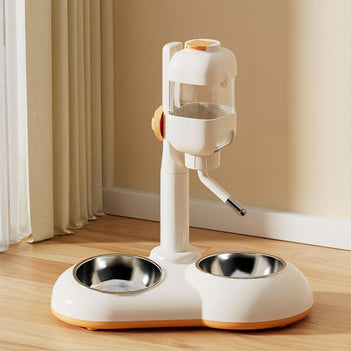 Pet Feeding Bowl Station Food Dispenser With Automatic Water