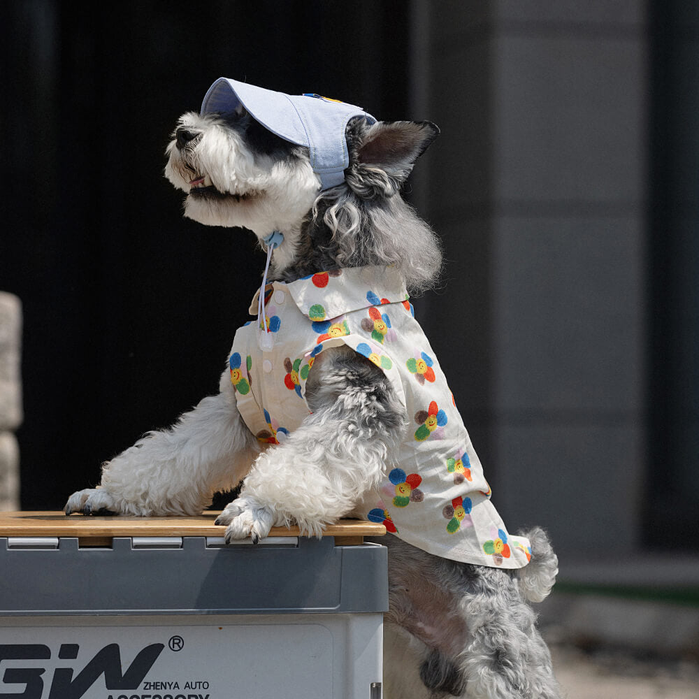 Stylish Printed Cotton Button-Up Dog Shirts