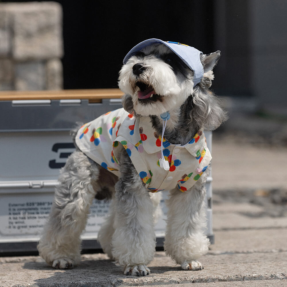 Stylish Printed Cotton Button-Up Dog Shirts