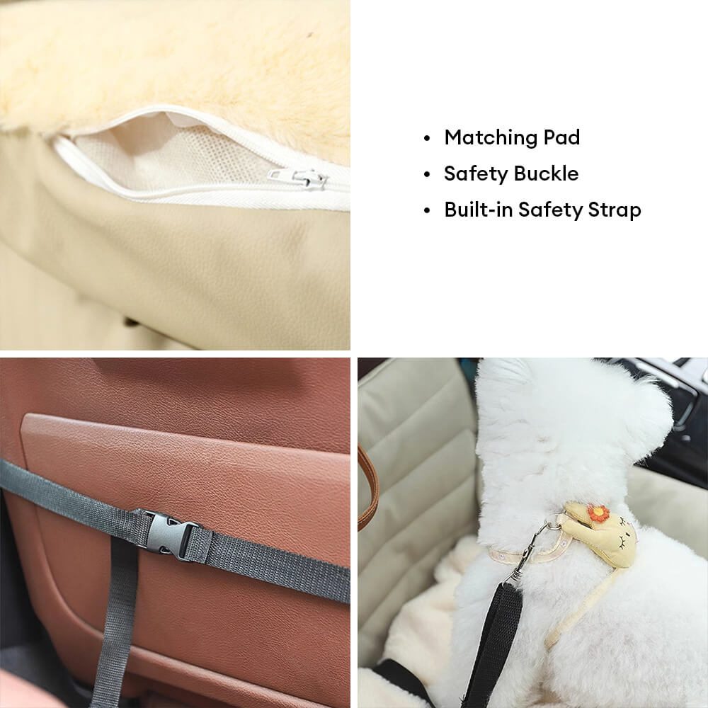 Thick and Soft Backrest Dog Car Seat Bed