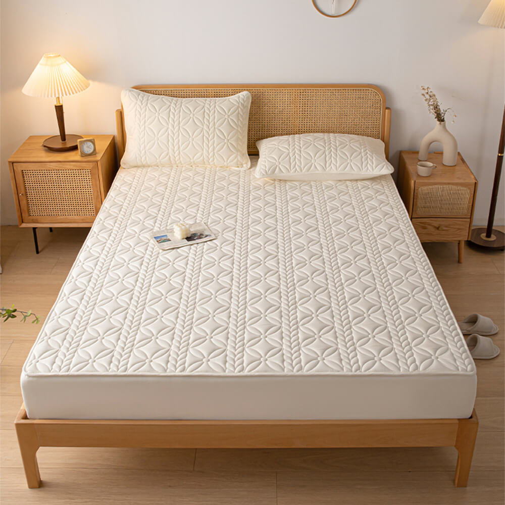Woven Quilted Waterproof Antibacterial Quilted Sheet Mattress Cover