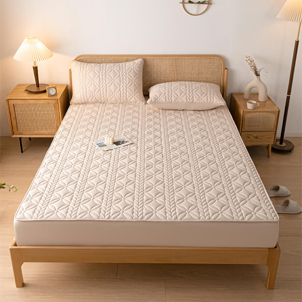 Woven Quilted Waterproof Antibacterial Quilted Sheet Mattress Cover
