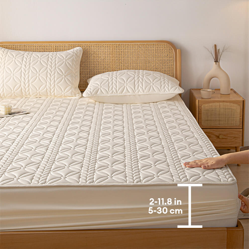 Woven Quilted Waterproof Antibacterial Quilted Sheet Mattress Cover