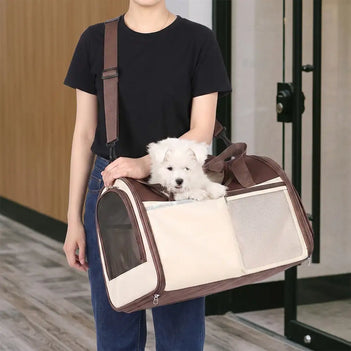 Handheld Crossbody Multi-Function Breathable Dog Cat Carrier Bag for Travel and Vet