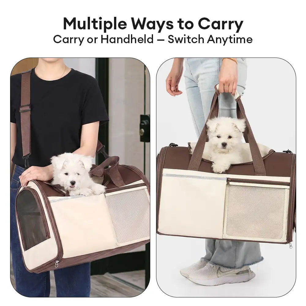 Handheld Crossbody Multi-Function Breathable Dog Cat Carrier Bag for Travel and Vet