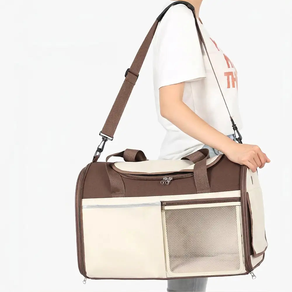 Handheld Crossbody Multi-Function Breathable Dog Cat Carrier Bag for Travel and Vet