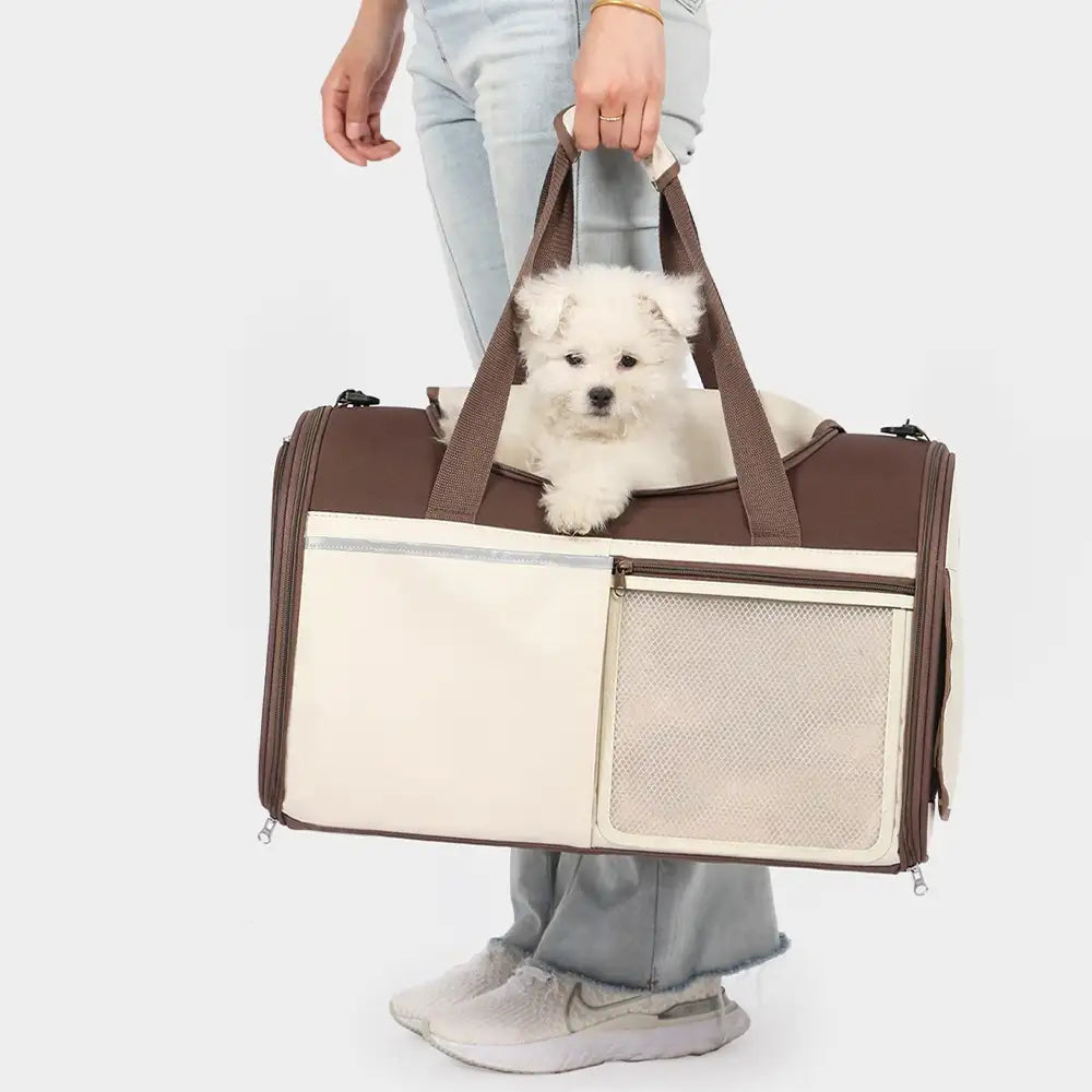 Handheld Crossbody Multi-Function Breathable Dog Cat Carrier Bag for Travel and Vet