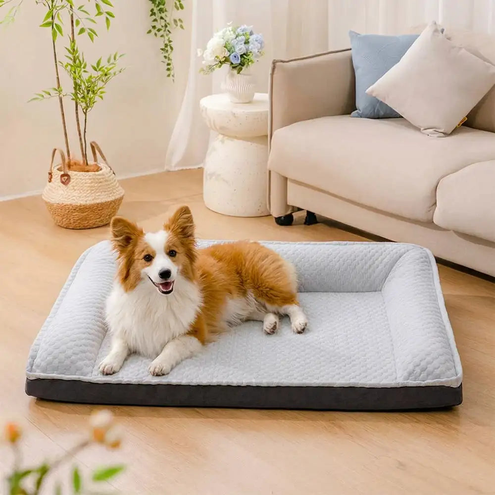 Large Space Cooling Ice Silk Neck Support Non-Slip Dog Bed