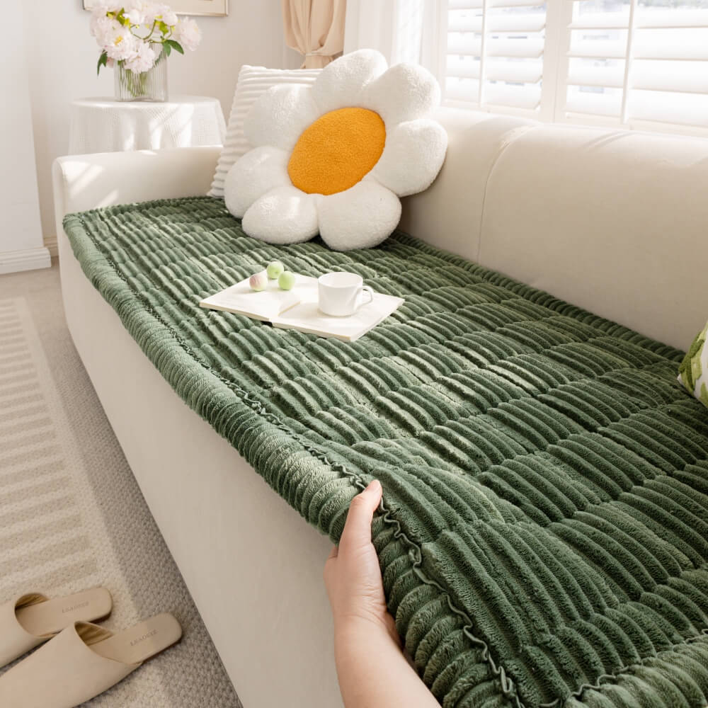 Lazy Soft Flannel Breathable Pet Mat Non-slip Sectional Couch Cover