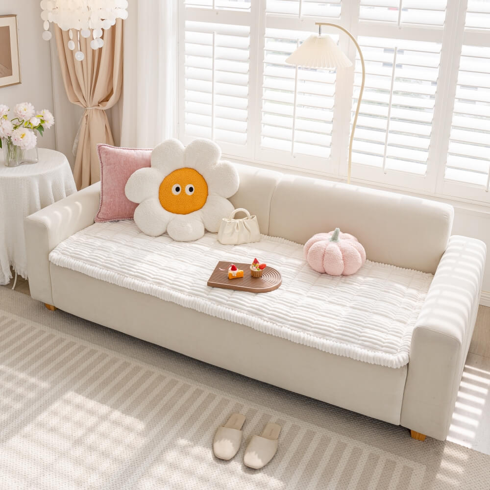 Lazy Soft Flannel Breathable Pet Mat Non-slip Sectional Couch Cover