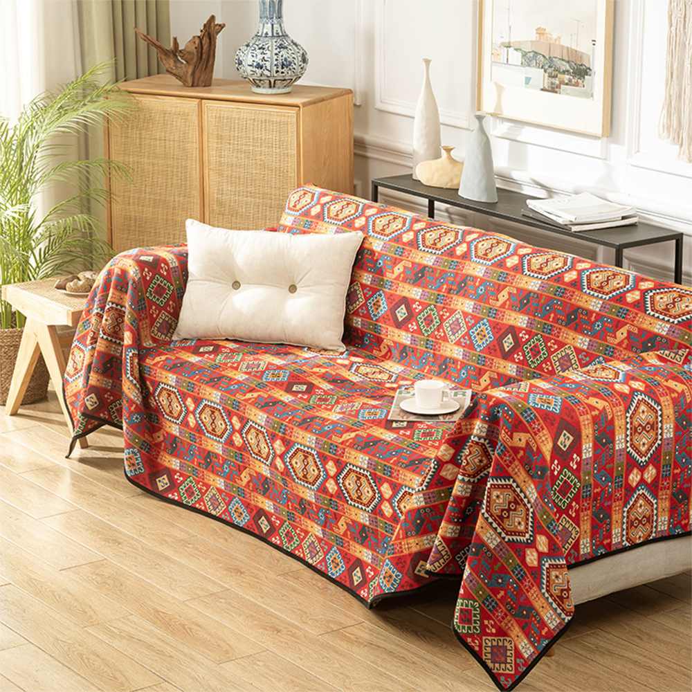 Moroccan Jacquard Multifunctional Throw Blanket Couch Cover