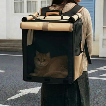 Multi-Purpose Breathable Roll-Up Pet Carrier Cat Backpack