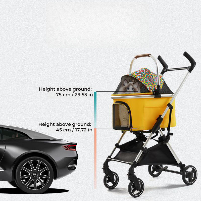 Multifunctional 2-in-1 Aluminium Alloy Pet Stroller - Ultra-Light & Detachable for Puppies