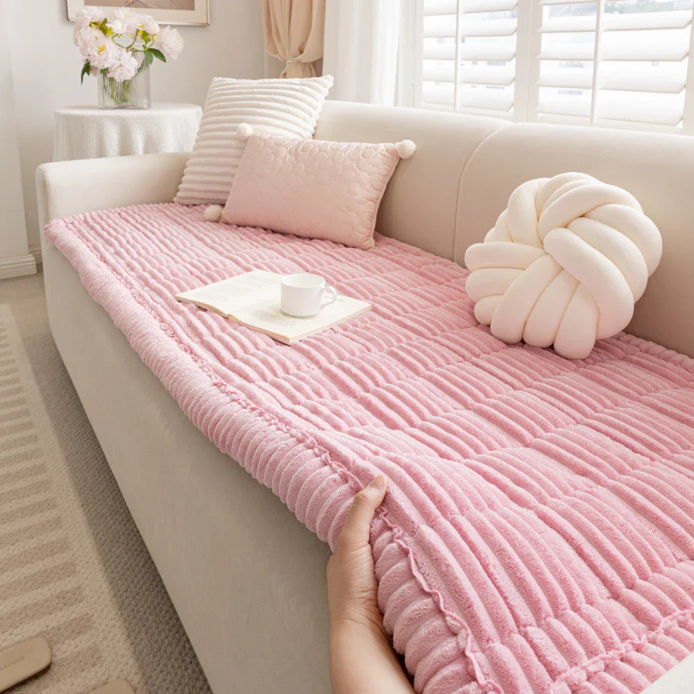 Lazy Soft Flannel Breathable Pet Mat Non-slip Sectional Couch Cover