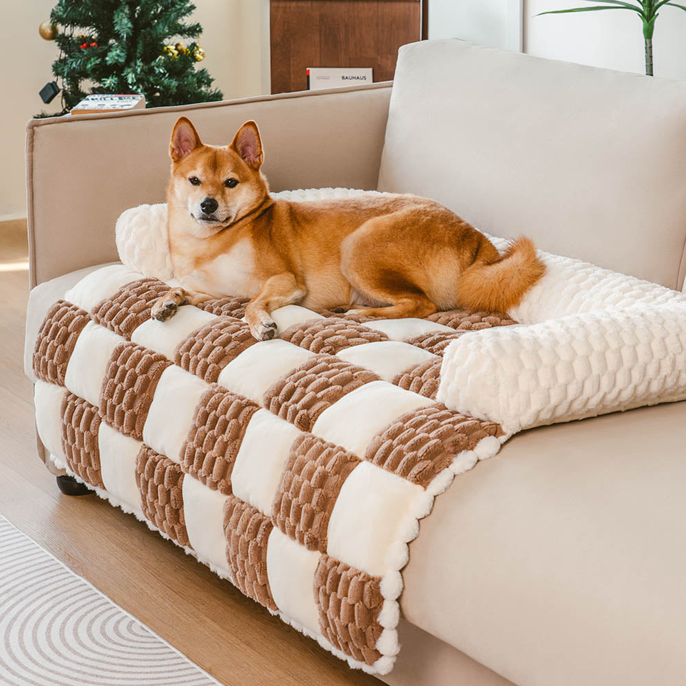 Plaid Cozy Sofa Protector Dog Mat - SnugPad