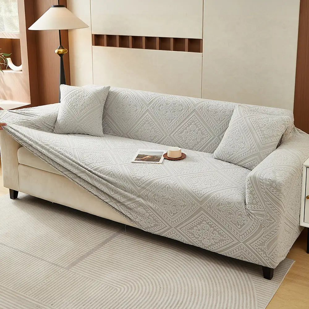 Retro Jacquard Pattern Full-Coverage Sofa Protector Magic Couch Cover