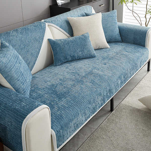Waterproof Antimicrobial Simple Chenille Fabric Anti-scratch Recliner Slipcover