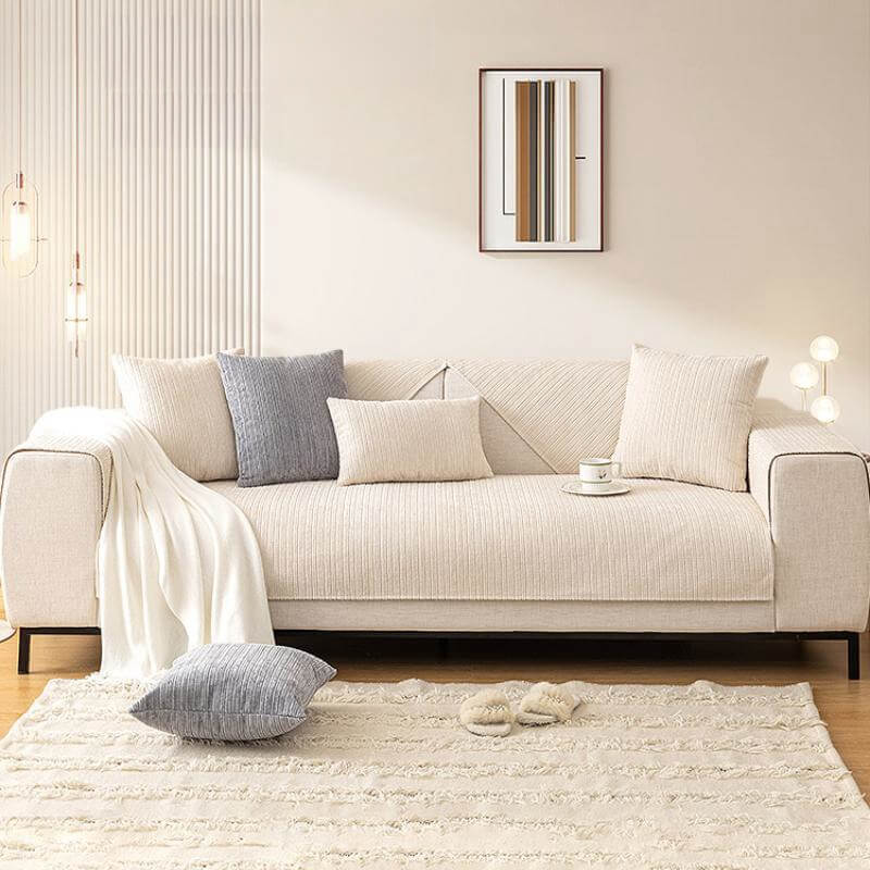 Simple Solid Color Chenille Scratch-resistant Protective Outdoor Couch Cover