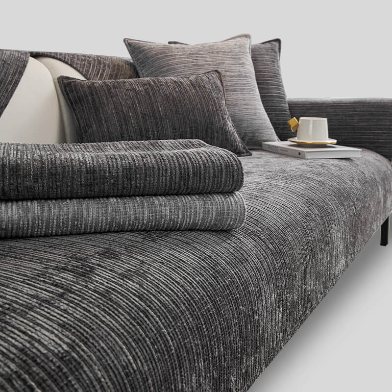 Simple Solid Color Chenille Scratch-resistant Protective Outdoor Couch Cover