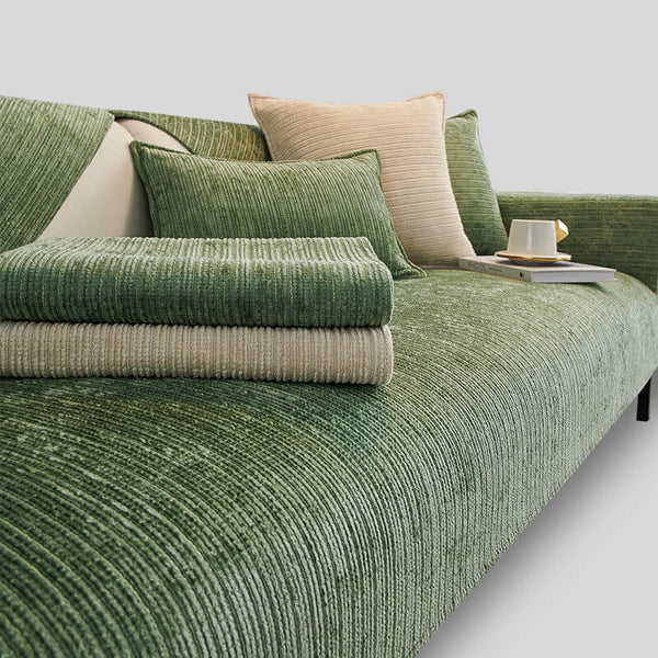 Simple Solid Color Chenille Scratch-resistant Protective Outdoor Couch Cover
