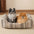 Striped Chenille Scratch-Resistant Breathable Neck Support Dog Square Bed