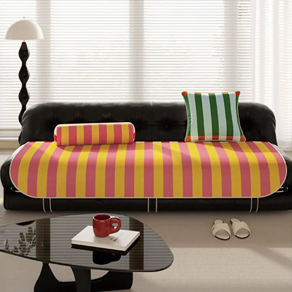 Stylish Striped Ice Silk Breathable Non-Slip Couch Cover