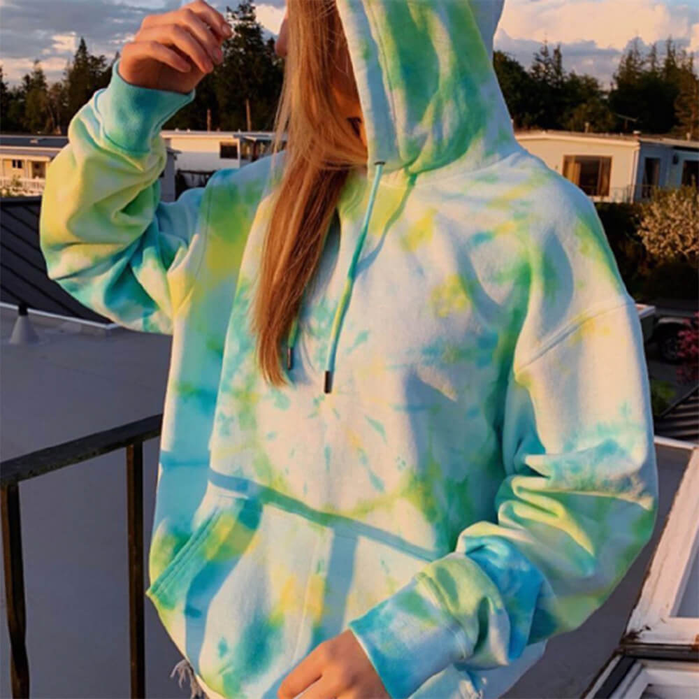 Stylish Tie-Dye Pullover Sweatshirt Hoodie