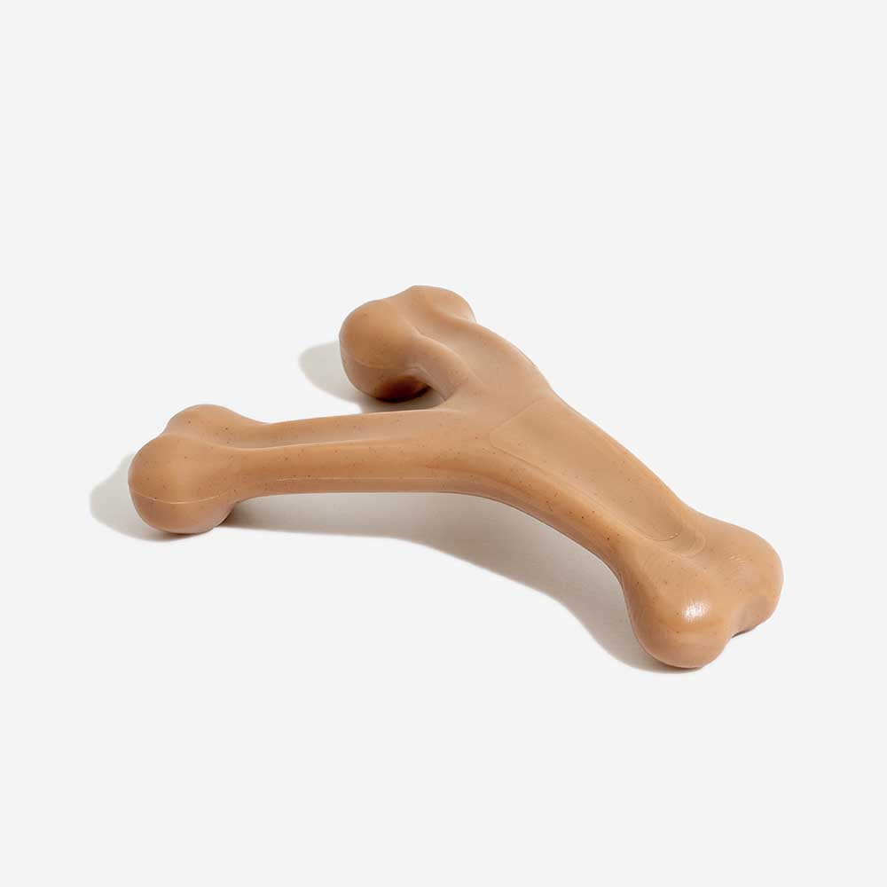 Teething Bones Dog Chew Toy - Bacon-Flavoured