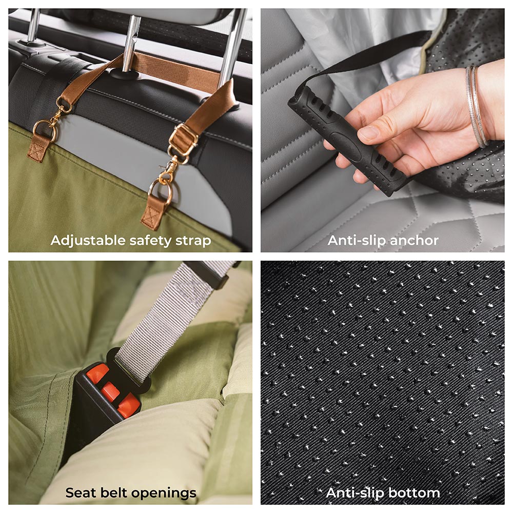 Travel Bolster Safety Back Single Seat Large Dog Car Seat Bed – Chessboard Lounge