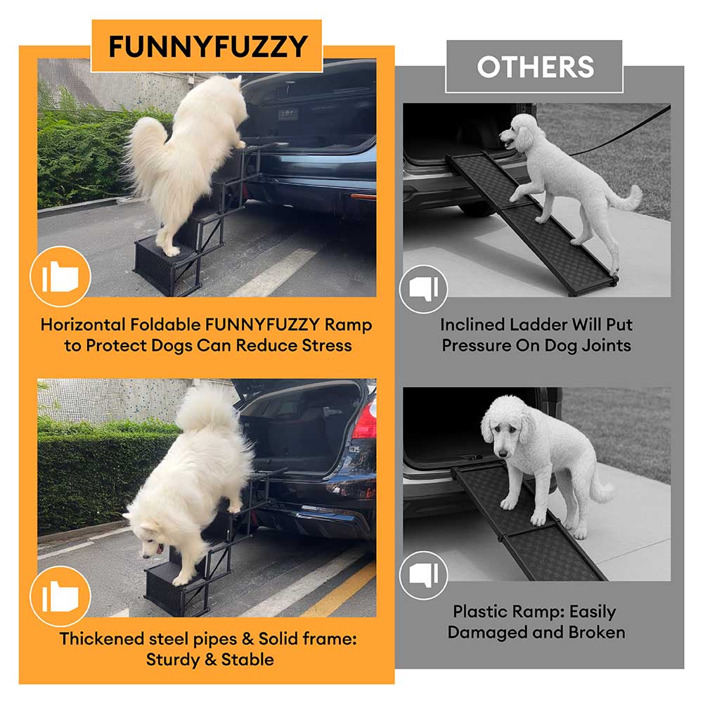 Travel Portable Foldable 4-Steps Non-Slip Dog Car Stairs