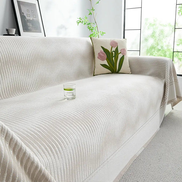 Modern Geometric Cooling Ice Silk Breathable Sofa Blanket Couch Cover
