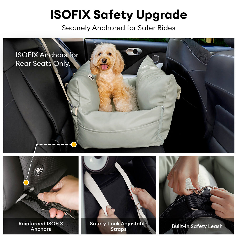 Waterproof ISOFIX Dog Car Seat Bed with Isofix System - First Class