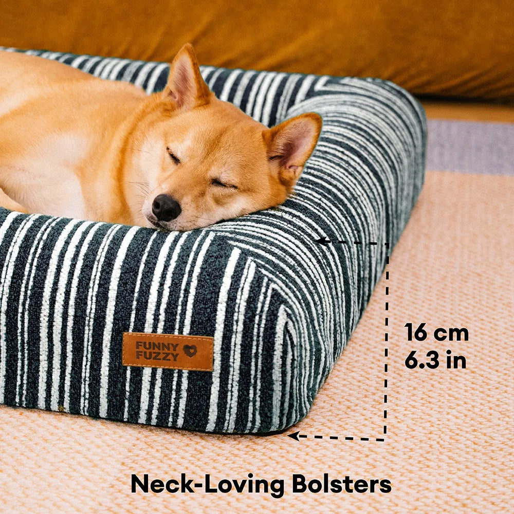 SnugNest Textured Stripe Orthopedic Outdoor Dog Bed