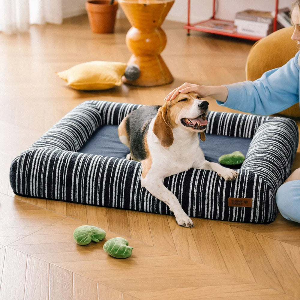 SnugNest Textured Stripe Orthopedic Outdoor Dog Bed