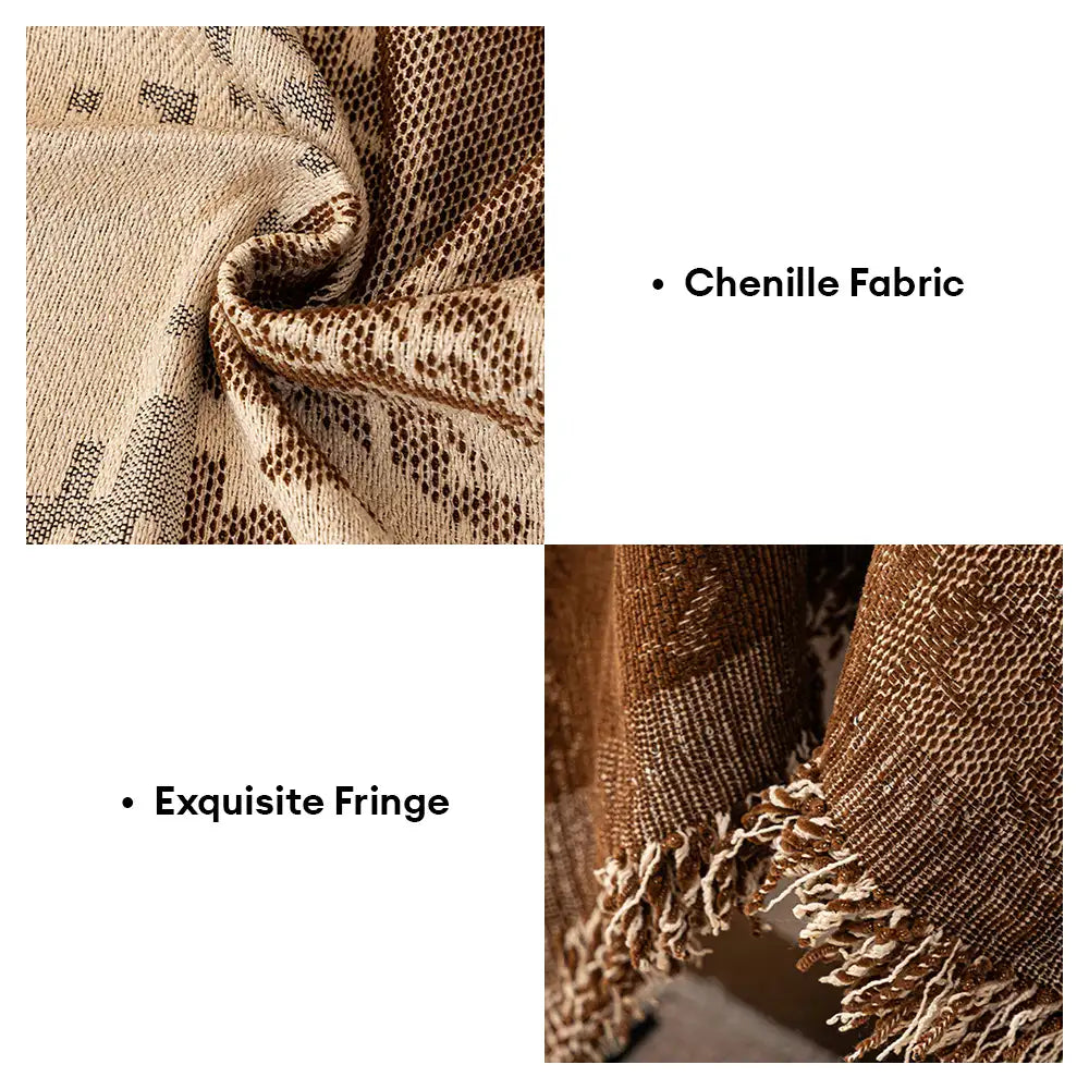 Vintage Botanical Jacquard Chenille Sofa Scratch-Resistant Couch Cover