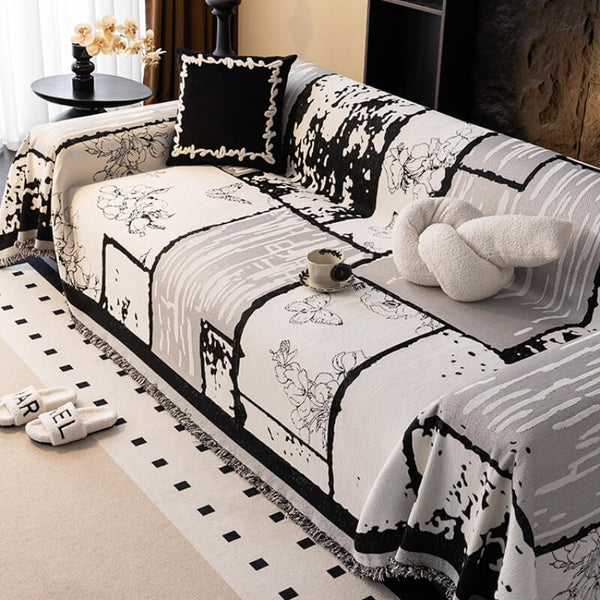 Vintage Chenille Anti-Scratch Sofa Protector Throw Couch Cover