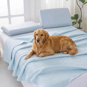 Waffle Ice Silk Cooling Double Sided Cold Effect Summer Blanket