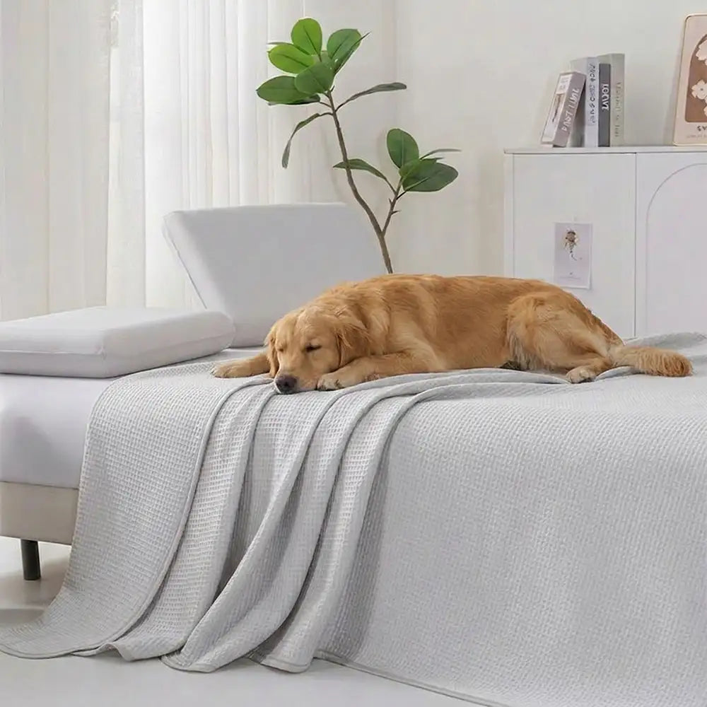 Waffle Ice Silk Cooling Double Sided Cold Effect Summer Blanket