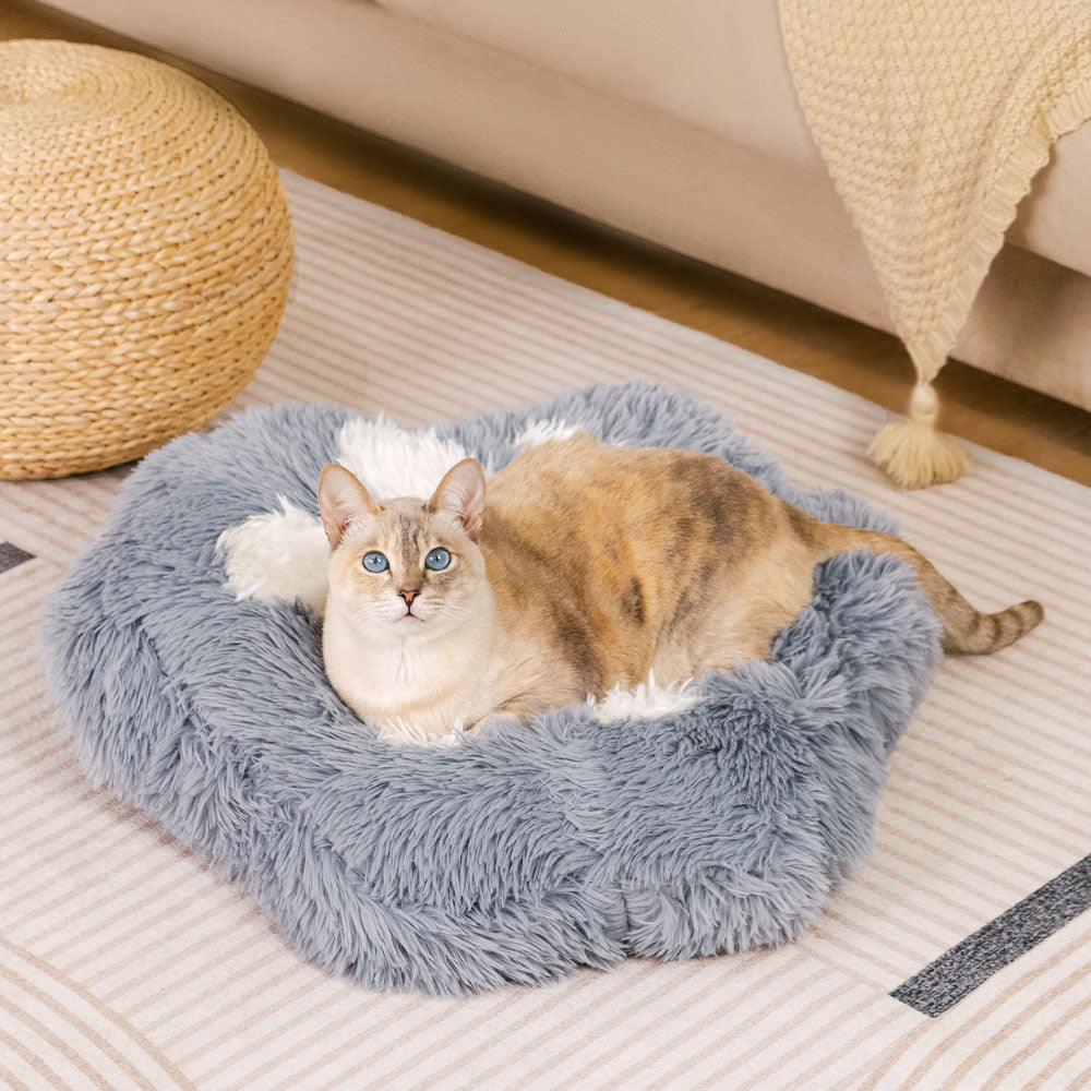 Washable Fluffy Non-Slip Cosy Cat Bed-Paw Spot