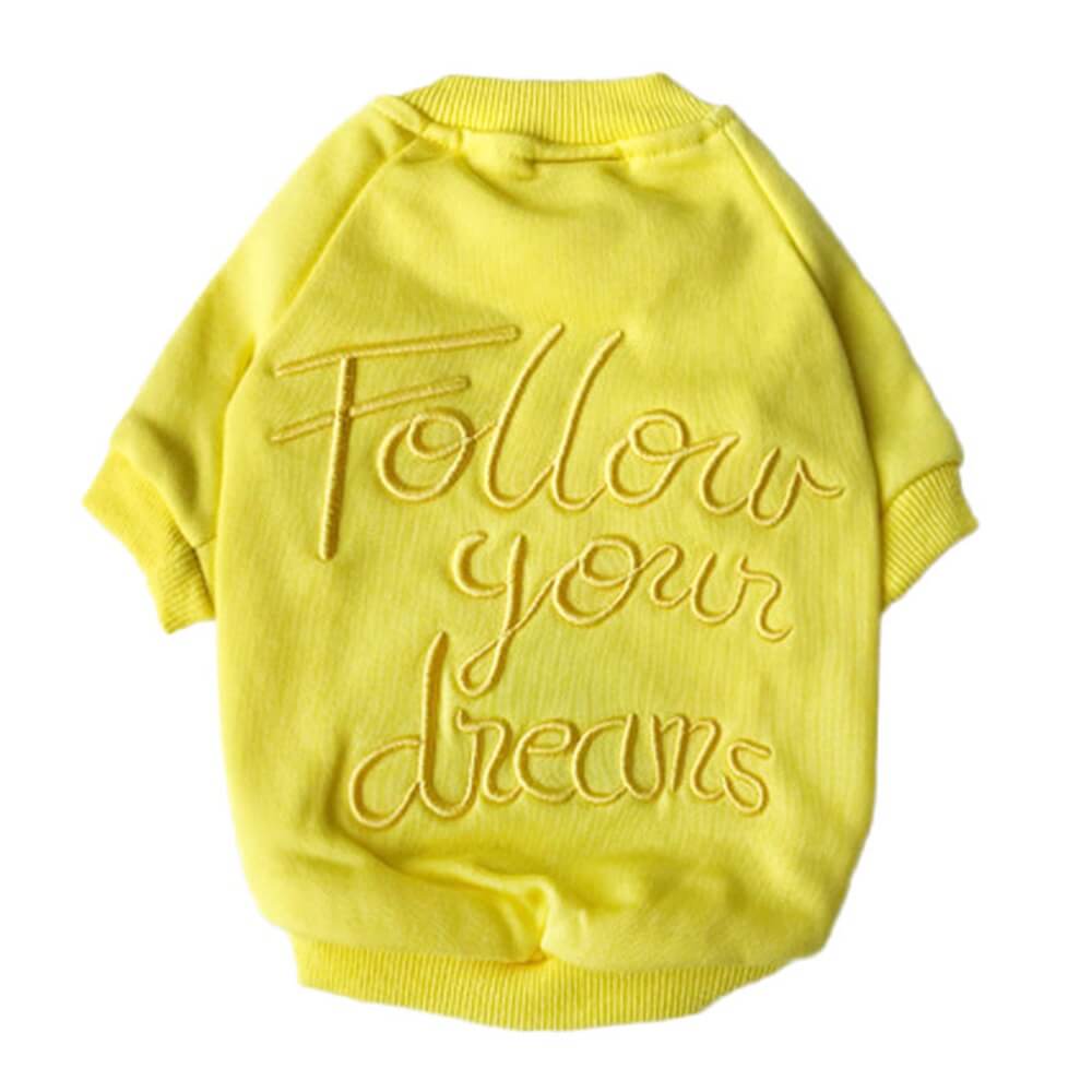 Matching "Follow Your Dreams" Sweatshirts for Dog and Owner - Cozy and Stylish Duo Set