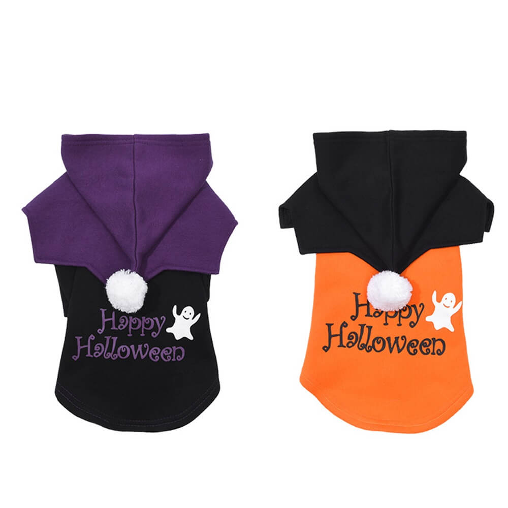 Halloween Pumpkin Funny Two-Piece Sweater and Shawl for Dogs