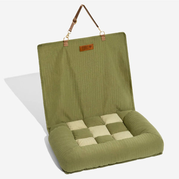 Travel Bolster Safety Back Single Seat Large Dog Car Seat Bed – Chessboard Lounge