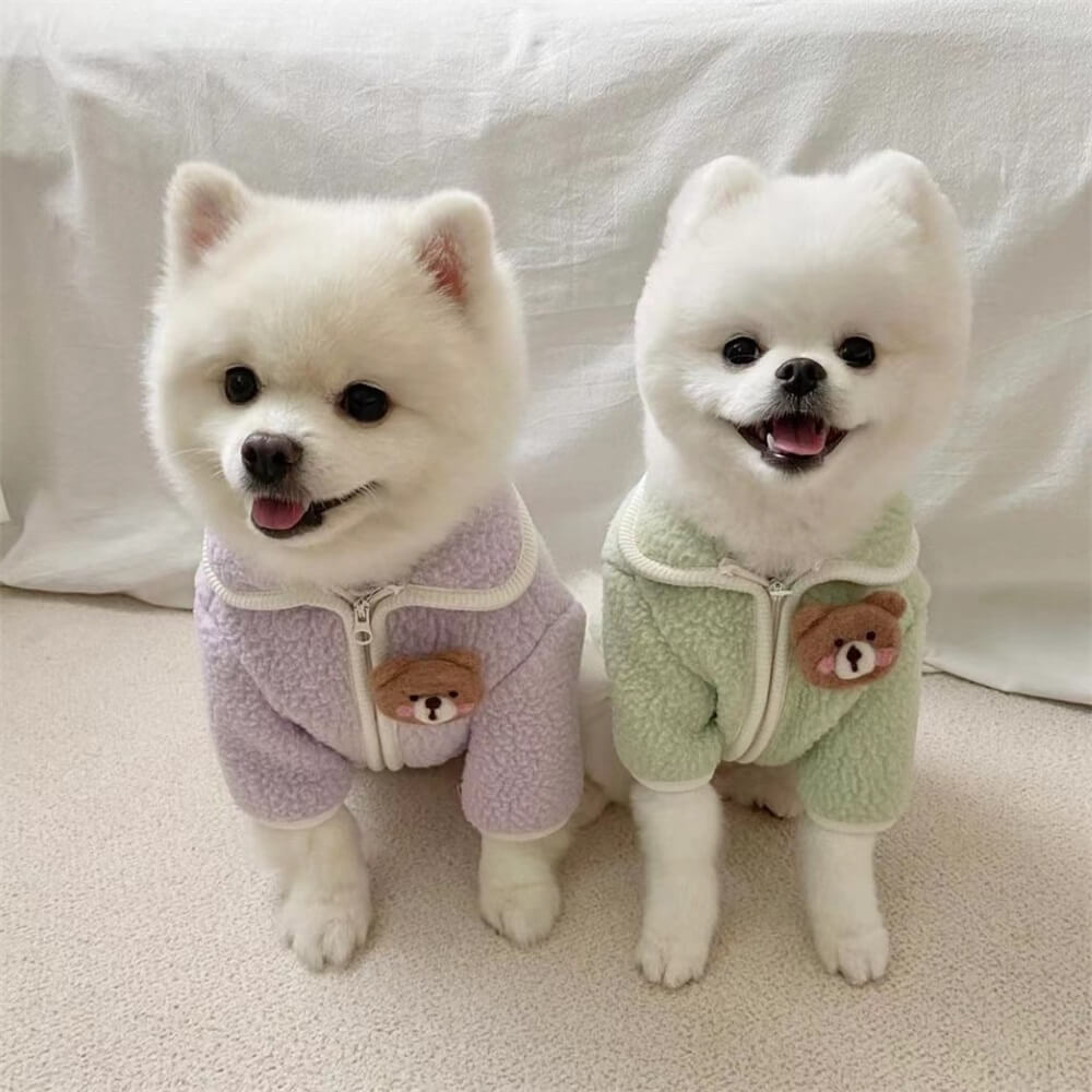 Teddy Bear Fleece Dog Sweater – Cozy and Adorable for Chilly Days