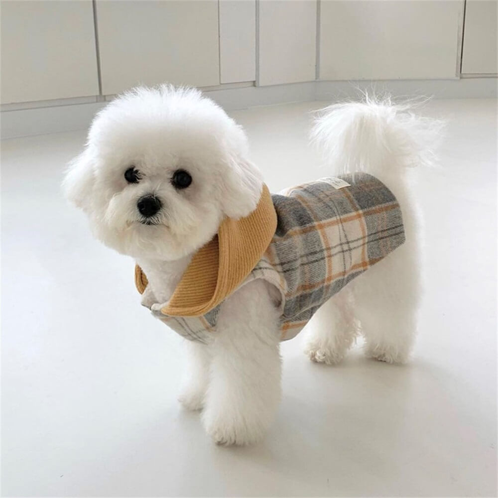 Cozy Plaid Dog Hoodie - Perfect for Chilly Days