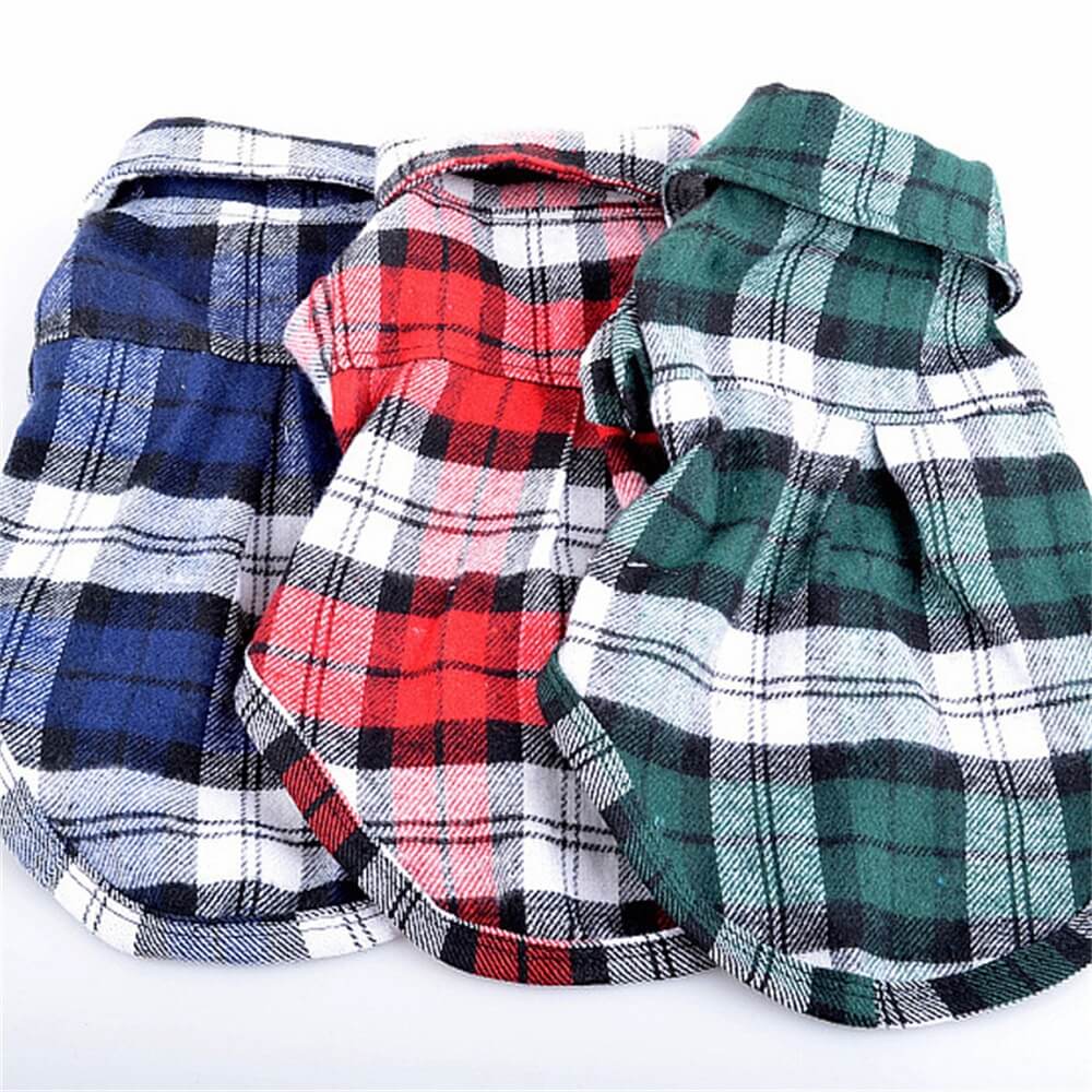 Classic Plaid Dog Shirt - Cosy and Stylish for Every Occasion