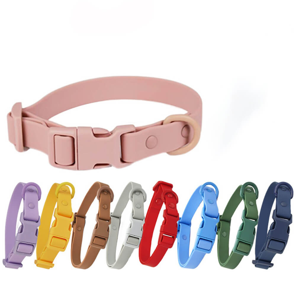 PVC Waterproof Durable Pet Accessories Adjustable Collar - Customizable Colors