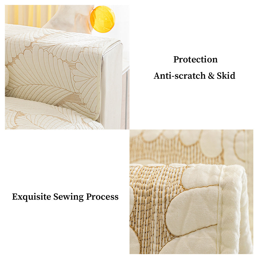 Leaf Pattern Furniture Anti-scratch & Skid Protection Couch Cover